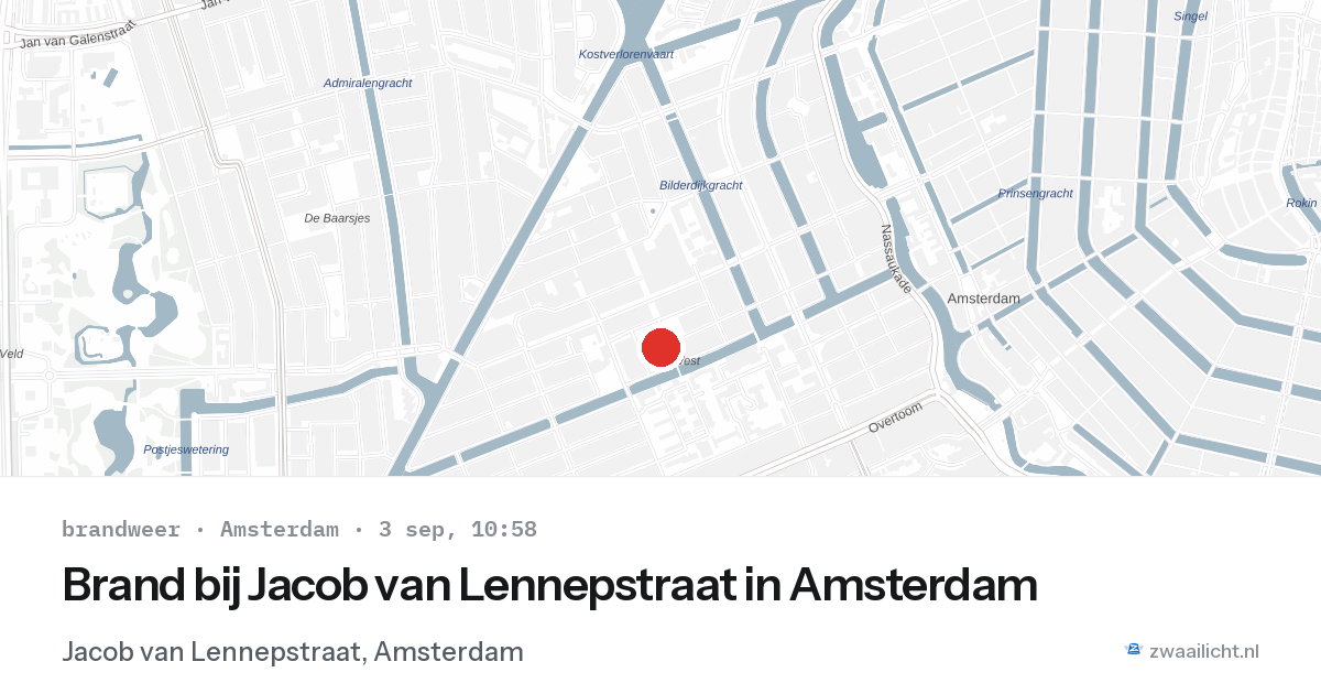 Brand bij Jacob van Lennepstraat in Amsterdam — 3 sep 2026