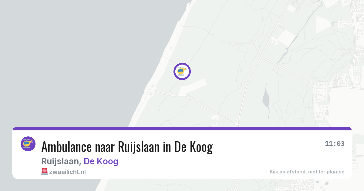Ambulance naar Ruijslaan in De Koog — 20 jun 2026