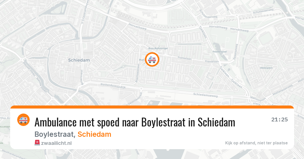Ambulance met spoed naar Boylestraat in Schiedam — 1 aug 2026