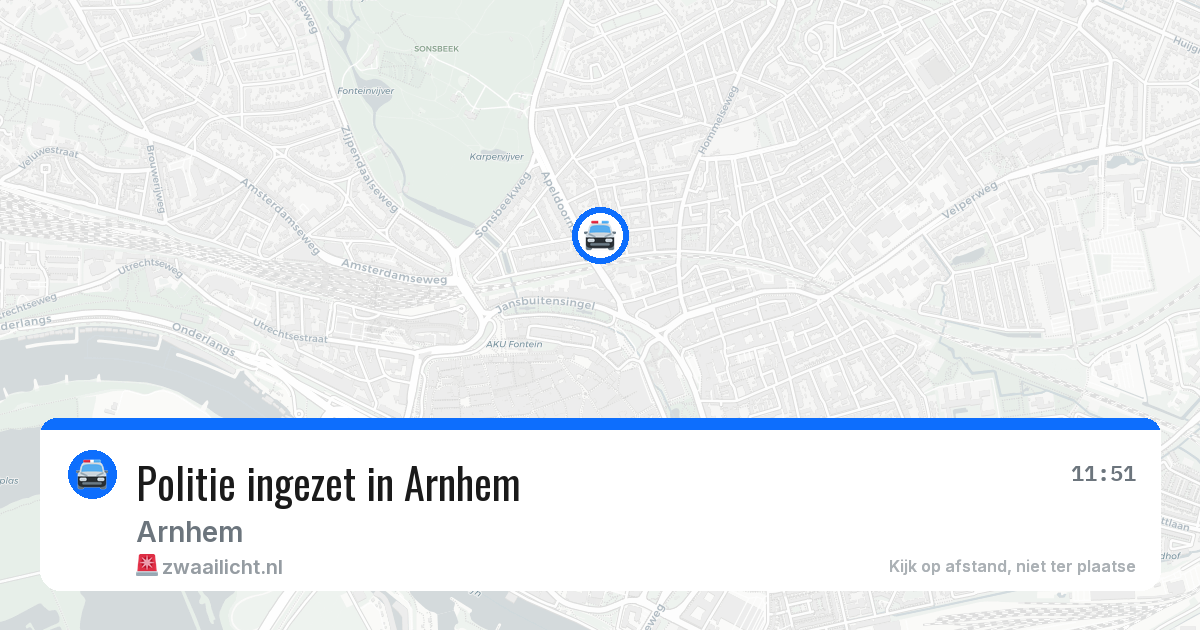 Politie ingezet in Arnhem — 3 aug 2026 | 🚨 Zwaailicht.nl