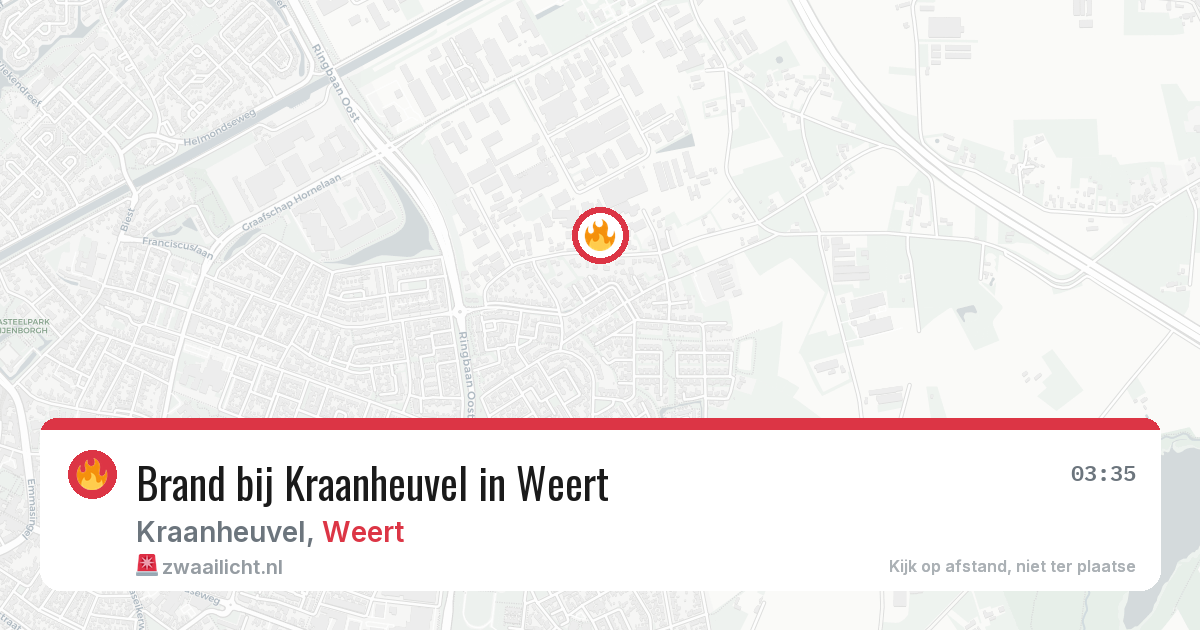 Brand bij Kraanheuvel in Weert — 11 aug 2026