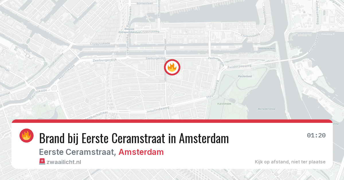 Brand bij Eerste Ceramstraat in Amsterdam — 13 aug 2026