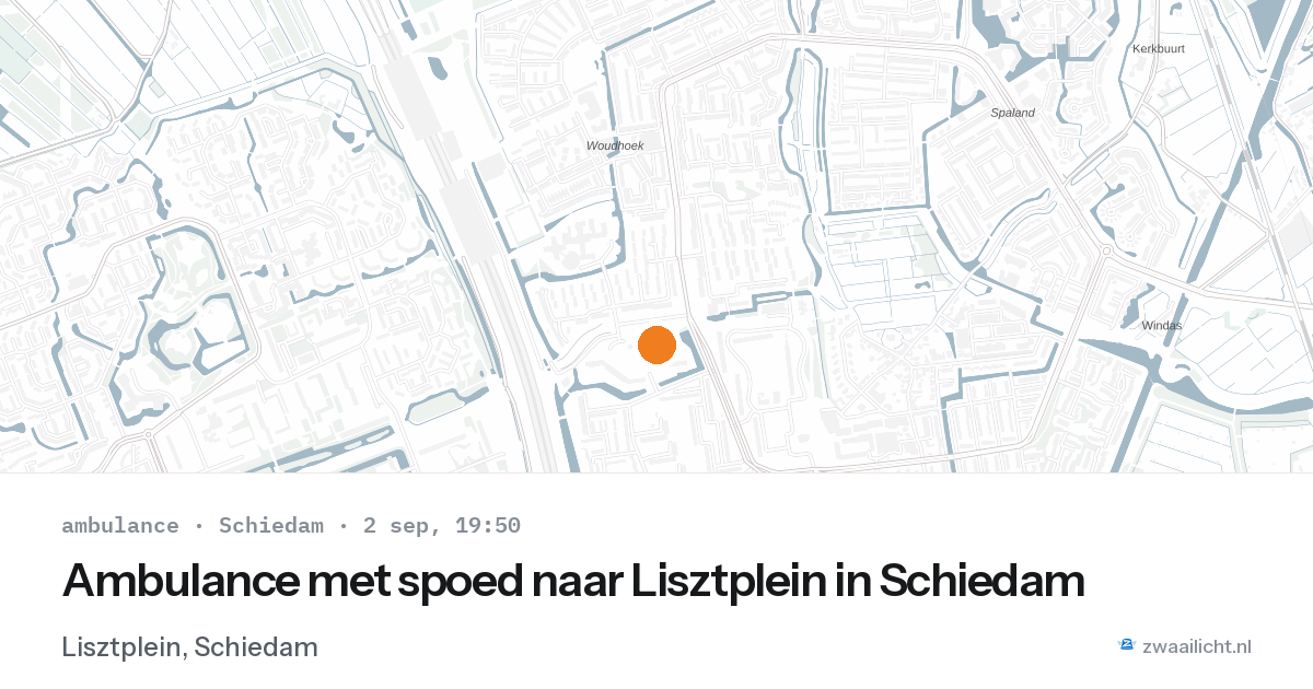 Ambulance met spoed naar Lisztplein in Schiedam — 2 sep 2026