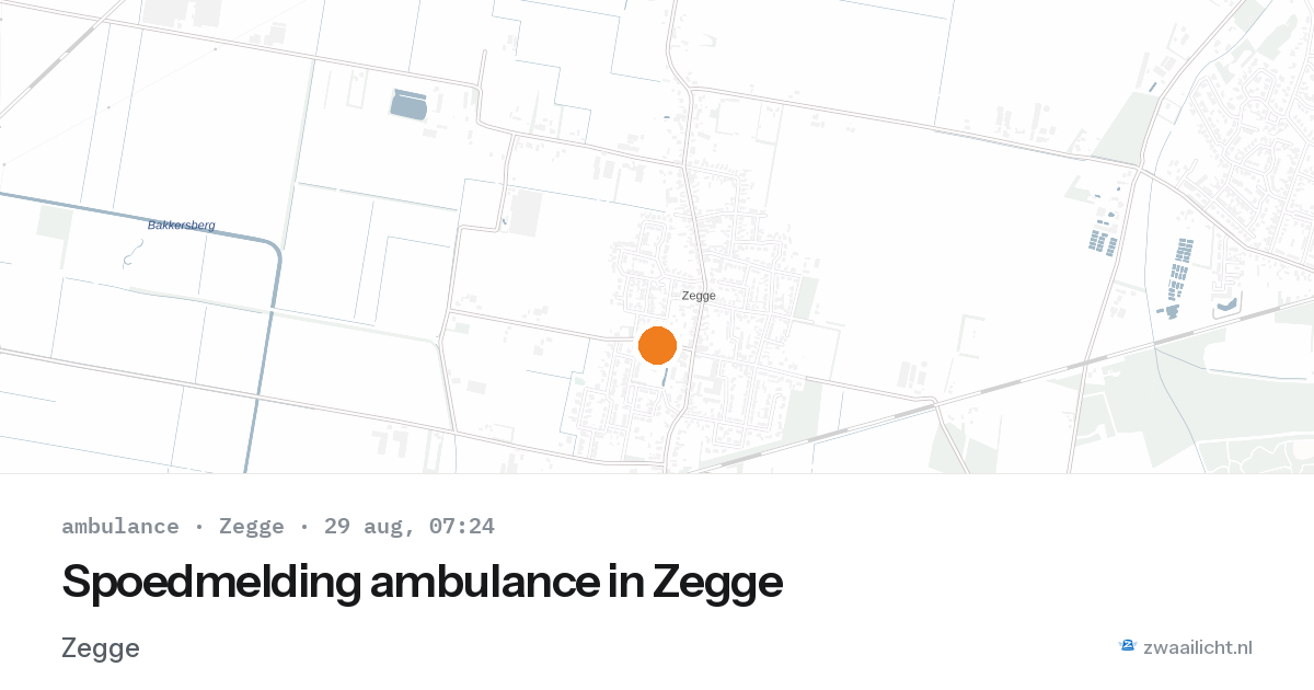 Spoedmelding ambulance in Zegge — 29 aug 2026
