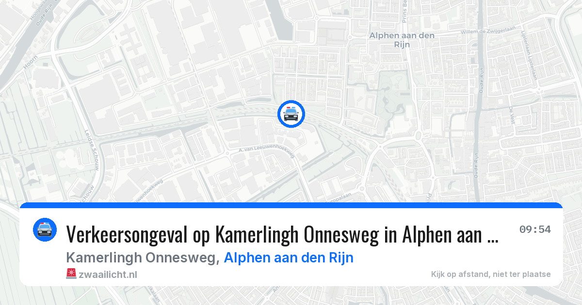 Verkeersongeval op Kamerlingh Onnesweg in Alphen aan den Rijn — 1 apr 2026