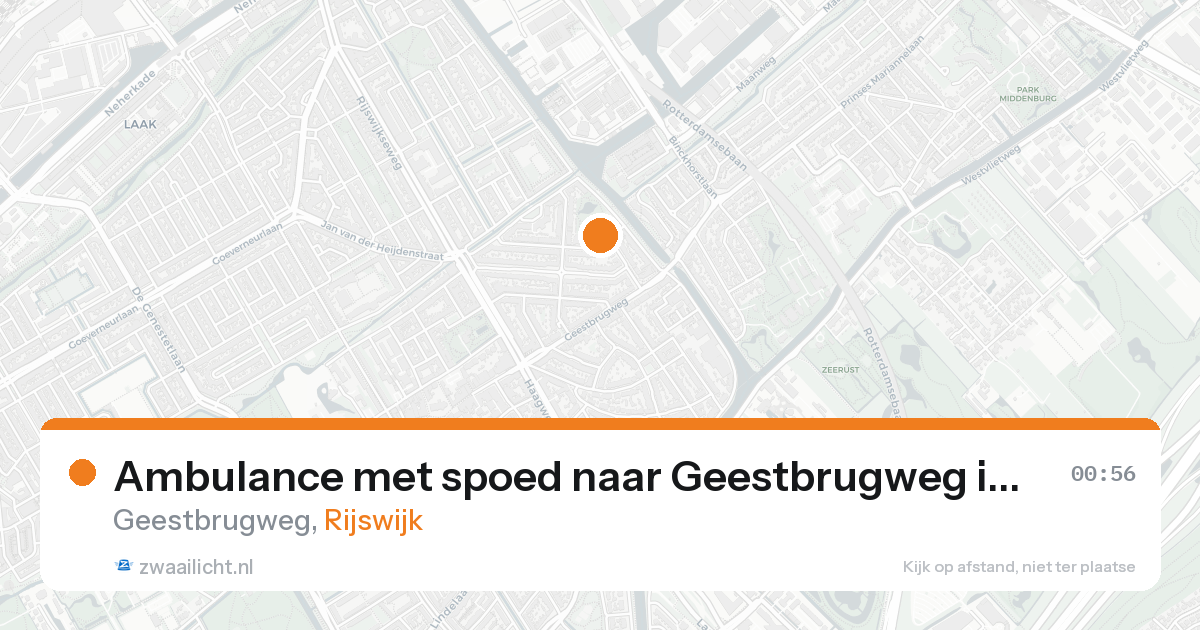 Ambulance met spoed naar Geestbrugweg in Rijswijk — 16 aug 2026