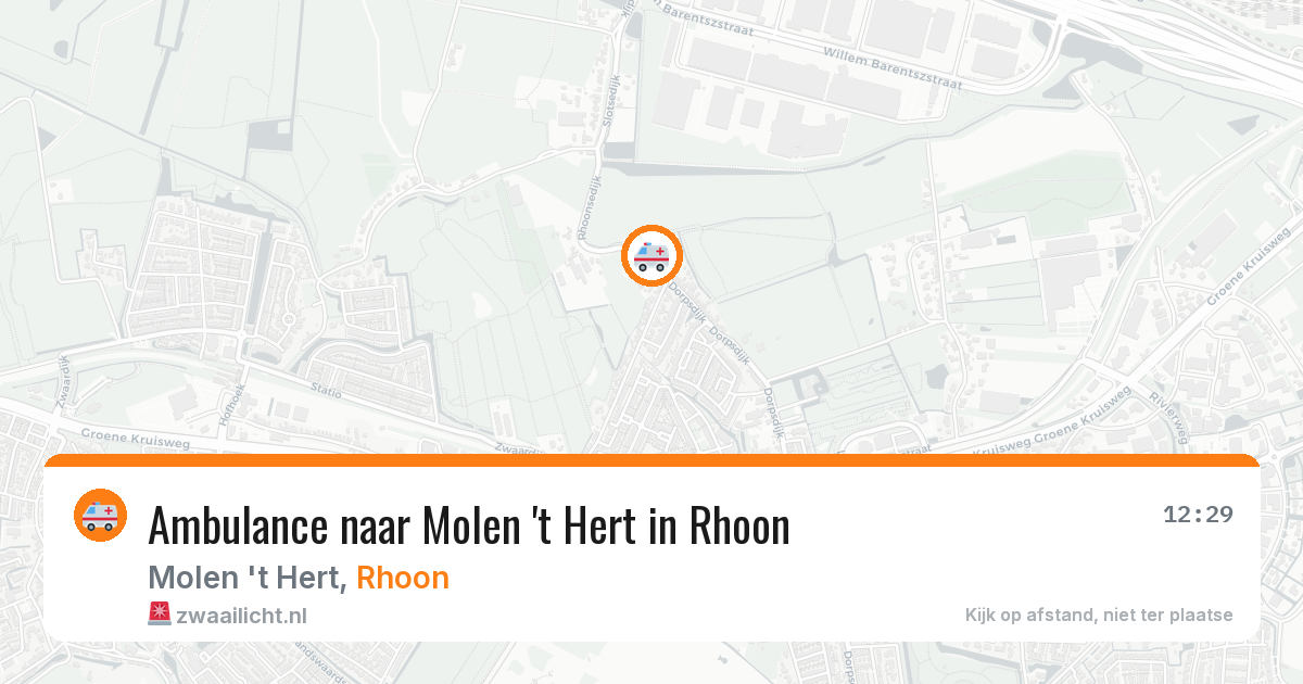 Ambulance naar Molen 't Hert in Rhoon — 25 apr 2026