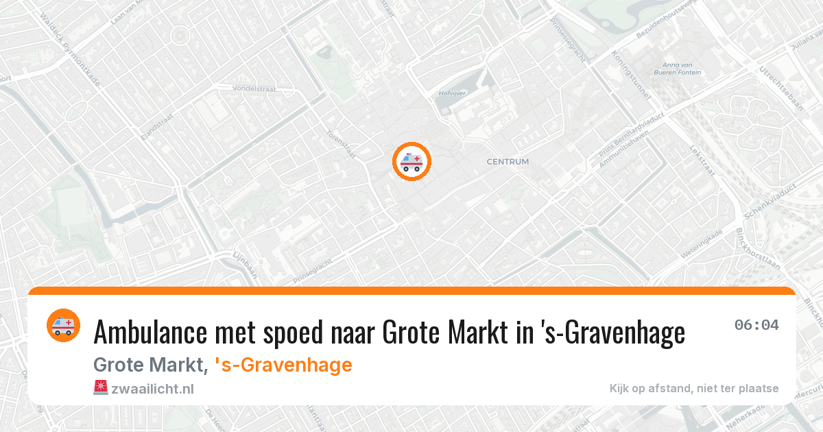Ambulance met spoed naar Grote Markt in 's-Gravenhage — 16 apr 2026