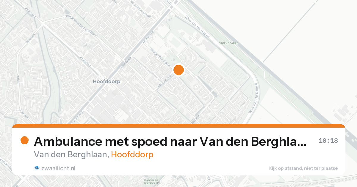 Ambulance met spoed naar Van den Berghlaan in Hoofddorp — 17 aug 2026