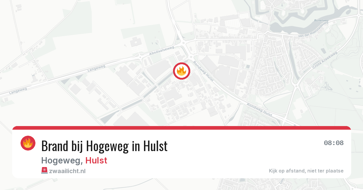 Brand bij Hogeweg in Hulst — 8 aug 2026