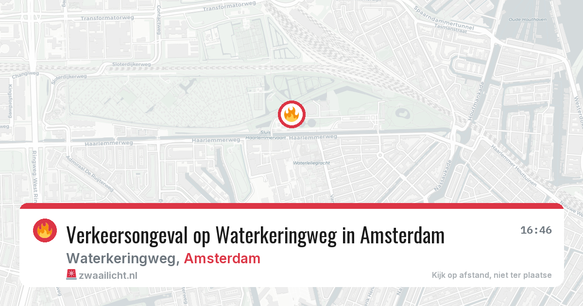 Verkeersongeval op Waterkeringweg in Amsterdam — 16 jul 2026