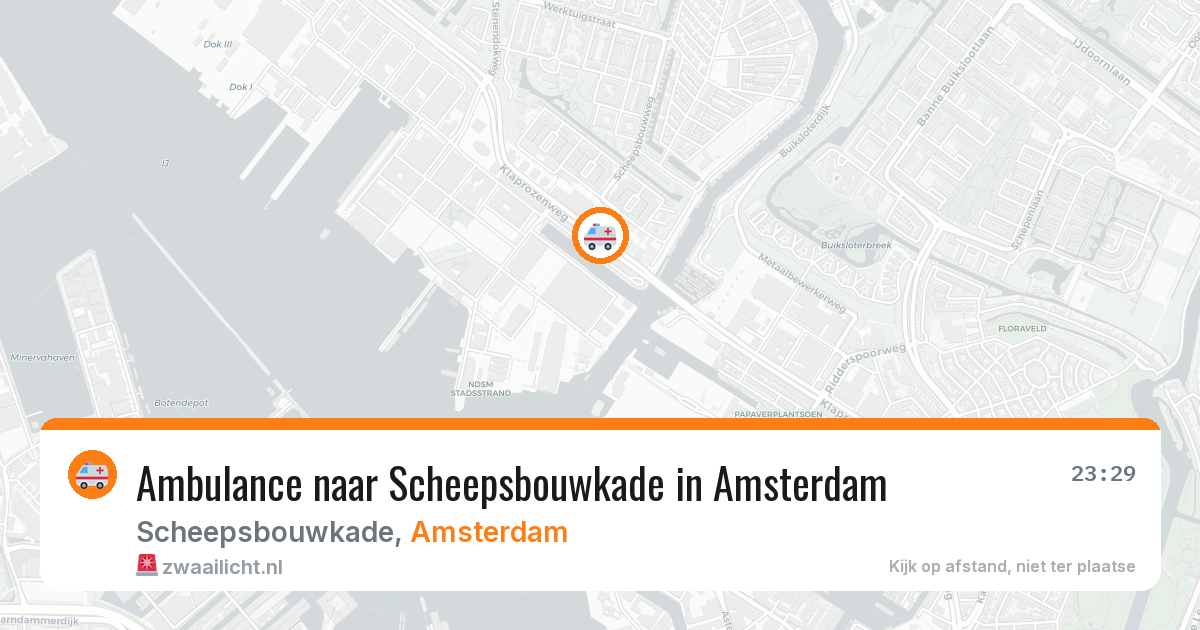Ambulance naar Scheepsbouwkade in Amsterdam — 24 apr 2026