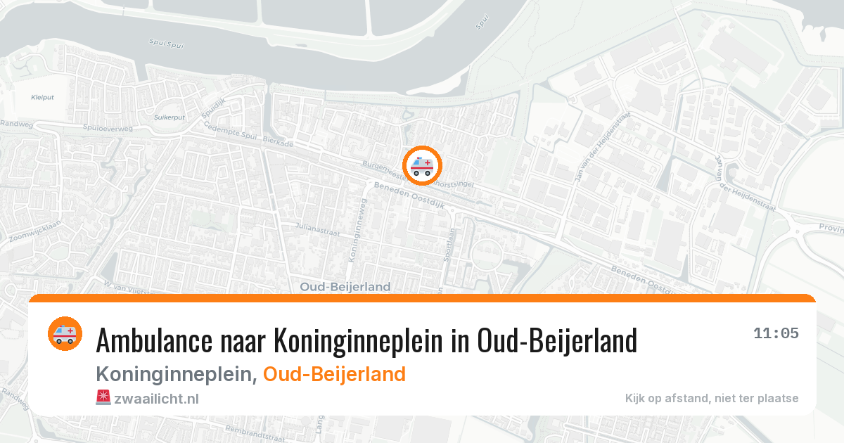 Ambulance naar Koninginneplein in Oud-Beijerland — 18 jul 2026