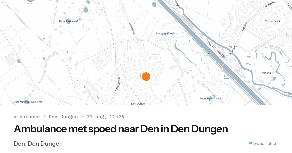 Ambulance met spoed naar Den in Den Dungen — 31 aug 2026