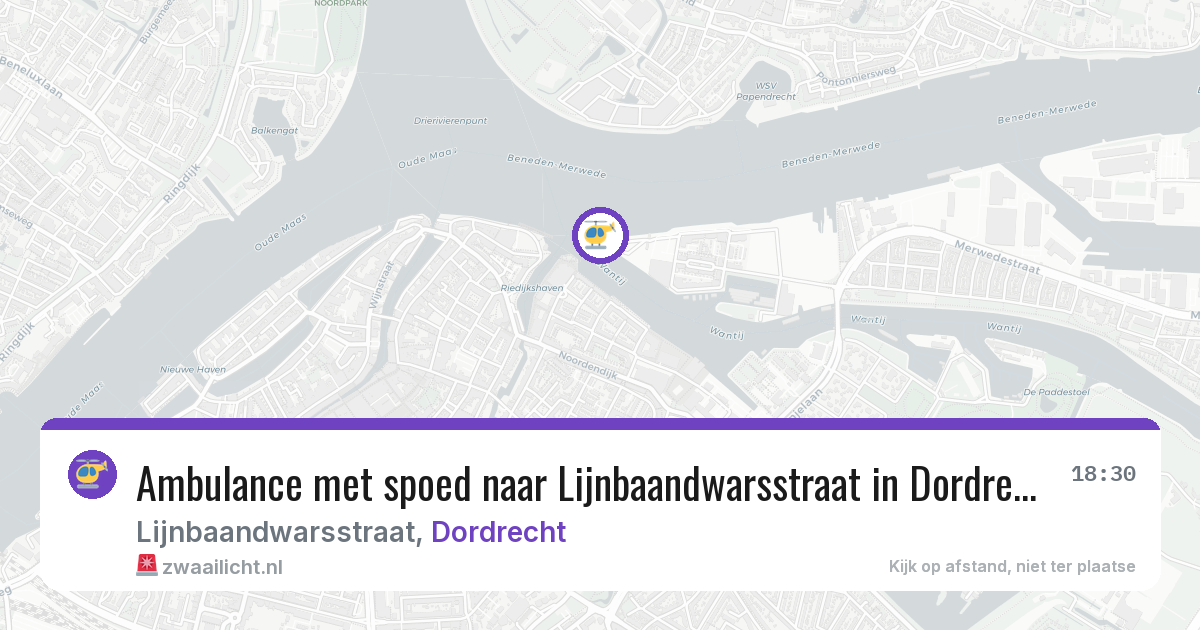 Ambulance met spoed naar Lijnbaandwarsstraat in Dordrecht — 20 jun 2026