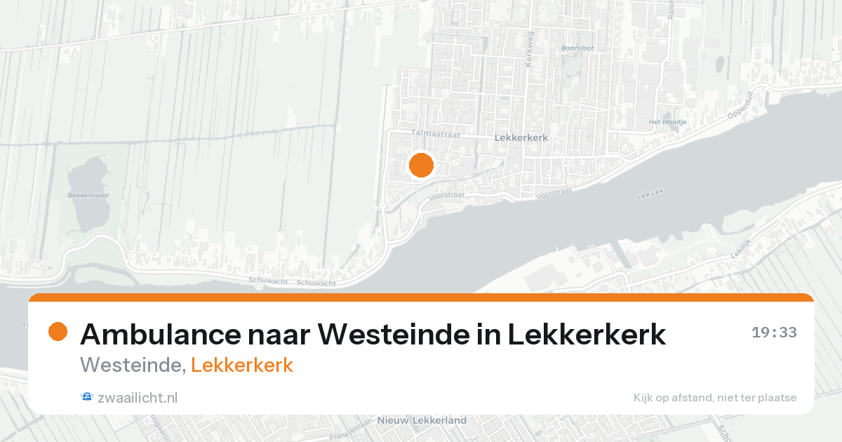 Ambulance naar Westeinde in Lekkerkerk — 23 aug 2026