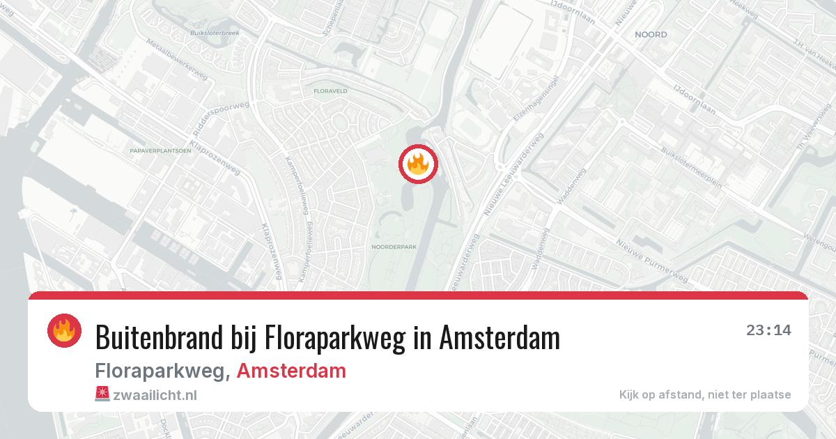 Buitenbrand bij Floraparkweg in Amsterdam — 3 mrt 2026