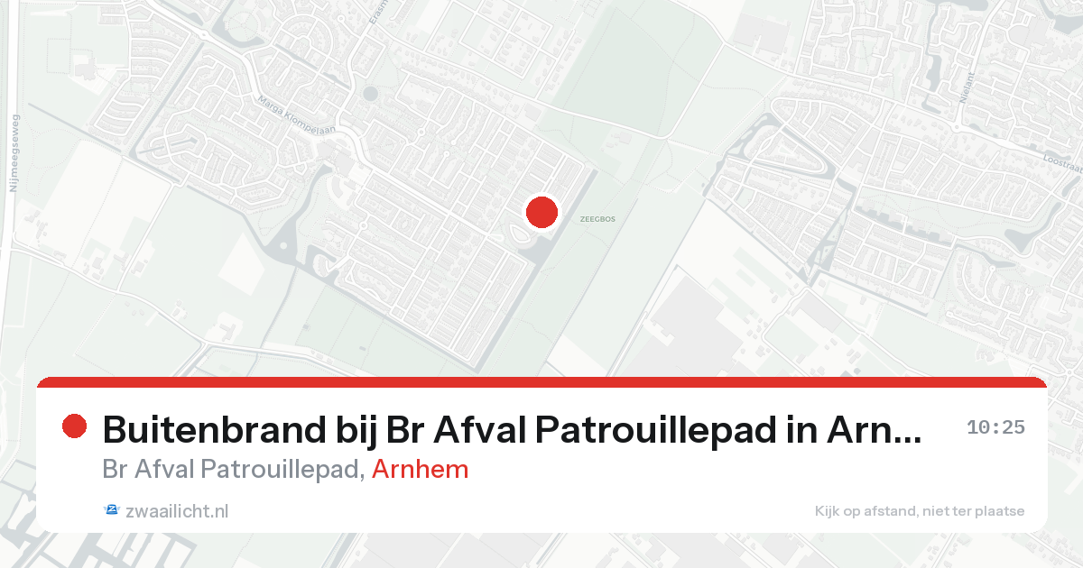 Buitenbrand bij Br Afval Patrouillepad in Arnhem — 16 aug 2026