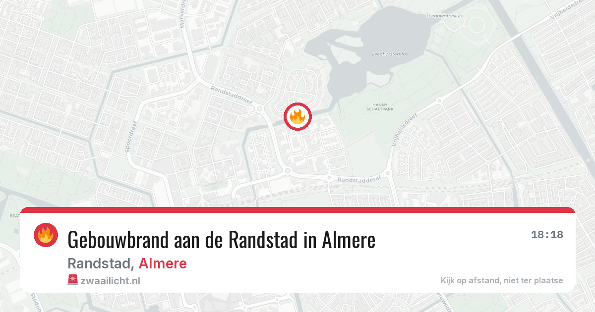Gebouwbrand aan de Randstad in Almere — 4 aug 2026