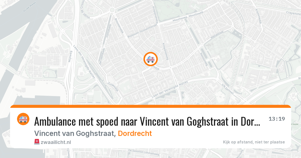 Ambulance met spoed naar Vincent van Goghstraat in Dordrecht — 28 jun 2026