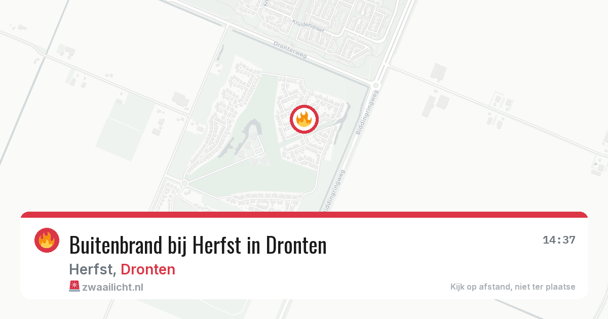 Buitenbrand bij Herfst in Dronten — 22 mei 2026