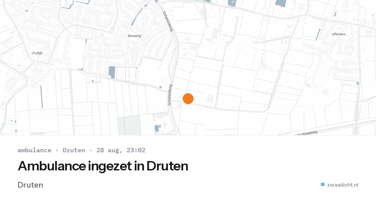 Ambulance ingezet in Druten — 28 aug 2026