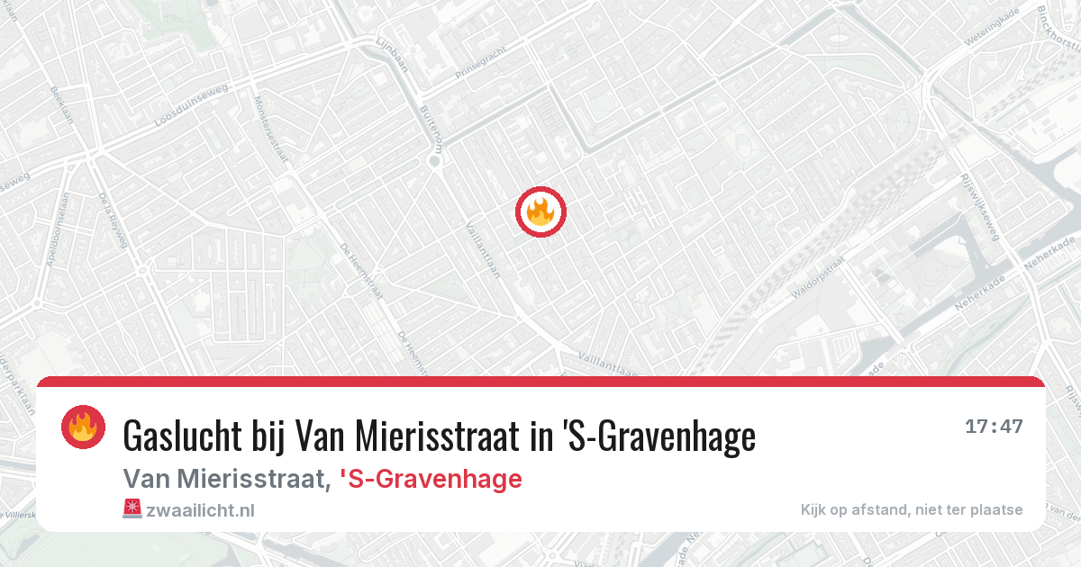 Gaslucht bij Van Mierisstraat in 'S-Gravenhage — 22 apr 2026