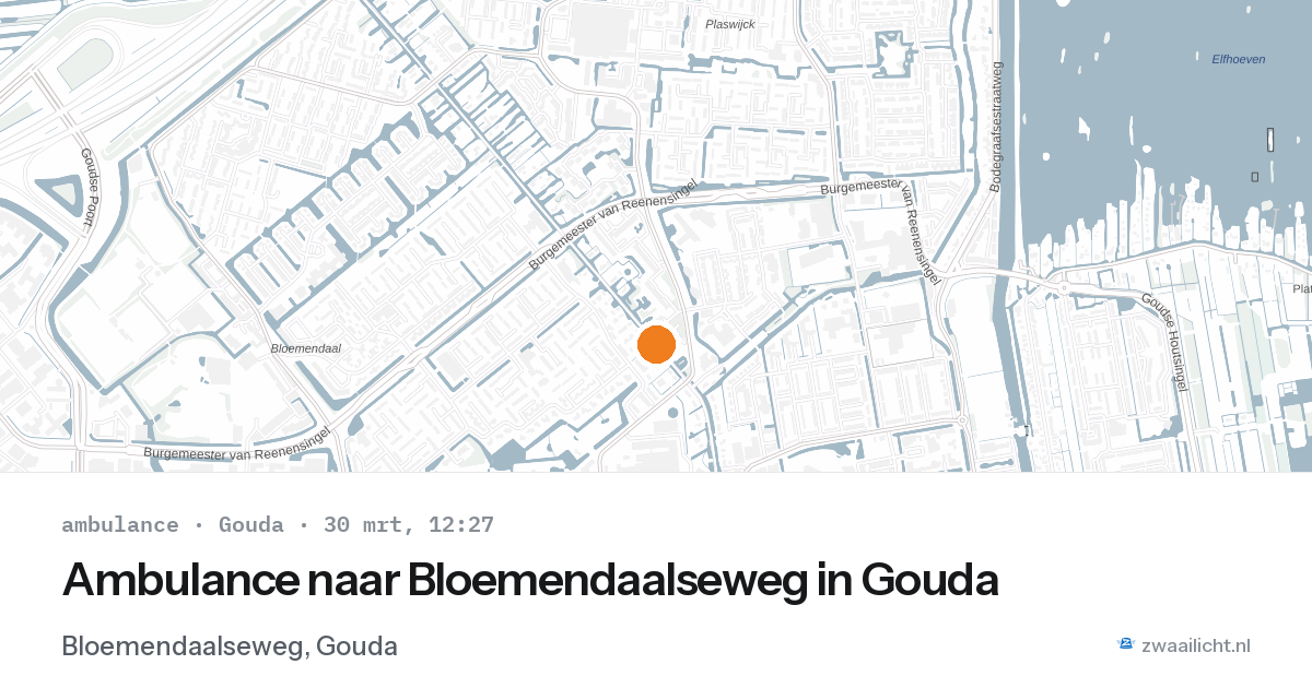 Ambulance naar Bloemendaalseweg in Gouda — 30 mrt 2026