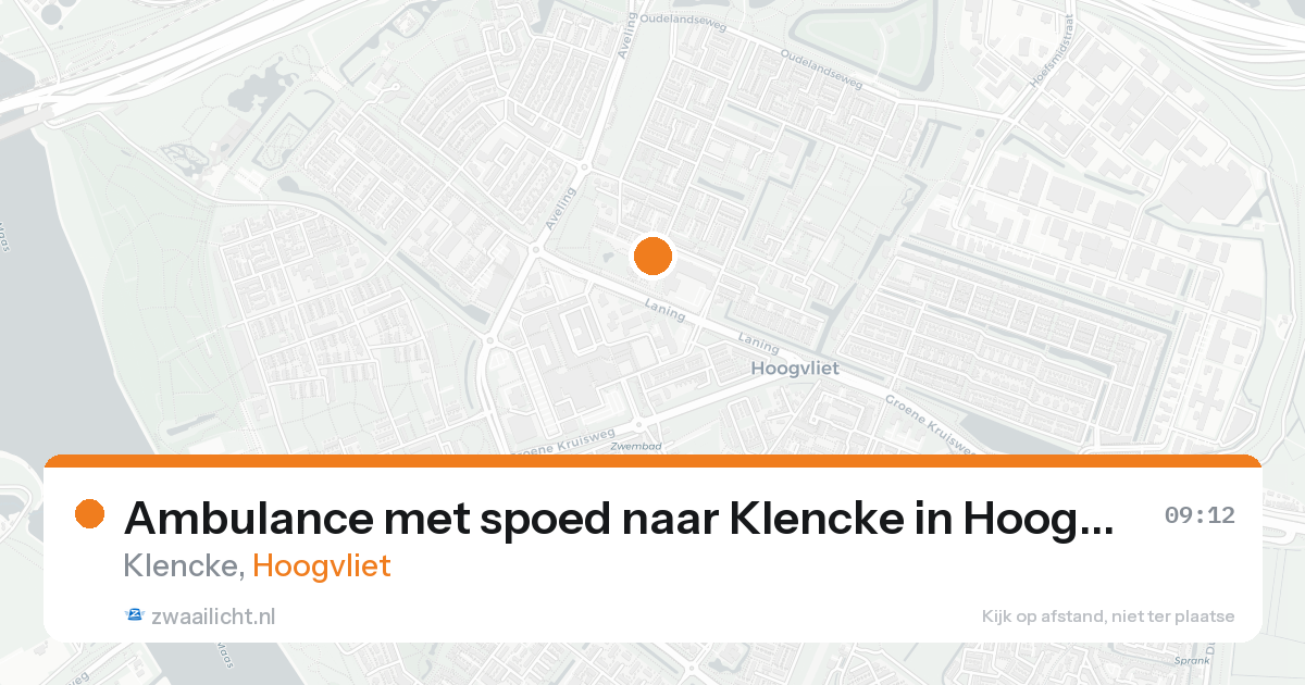 Ambulance met spoed naar Klencke in Hoogvliet — 18 aug 2026