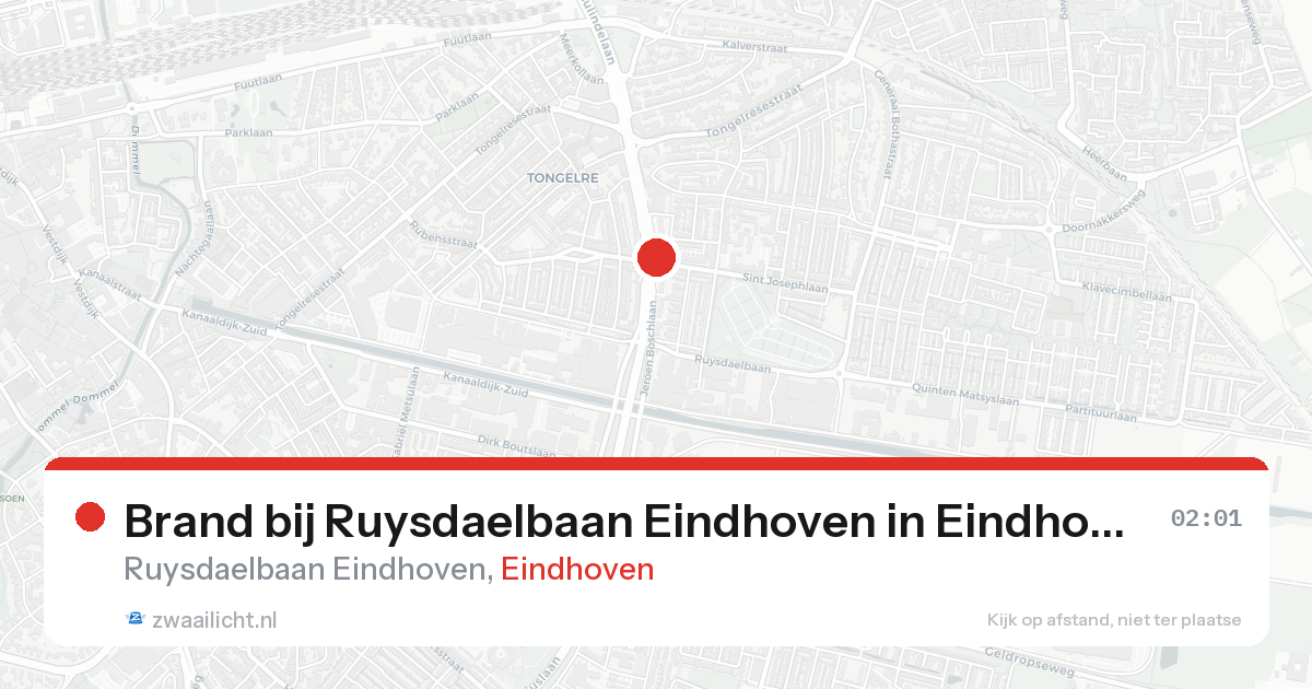Brand bij Ruysdaelbaan Eindhoven in Eindhoven — 24 aug 2026