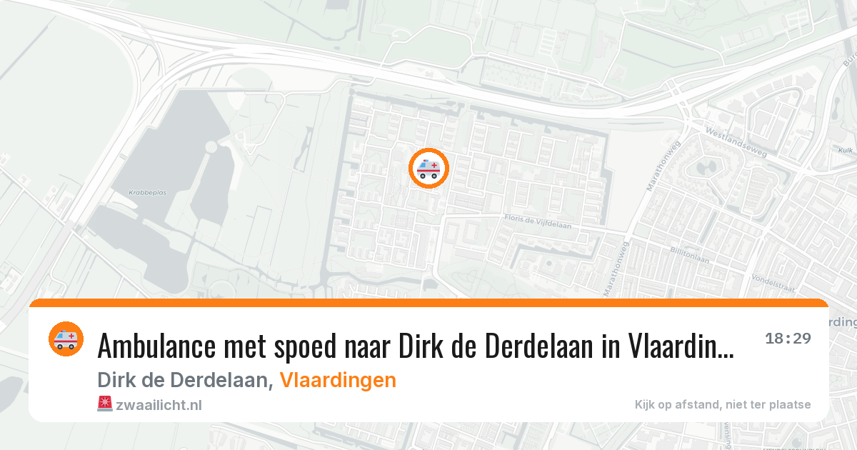 Ambulance met spoed naar Dirk de Derdelaan in Vlaardingen — 9 aug 2026