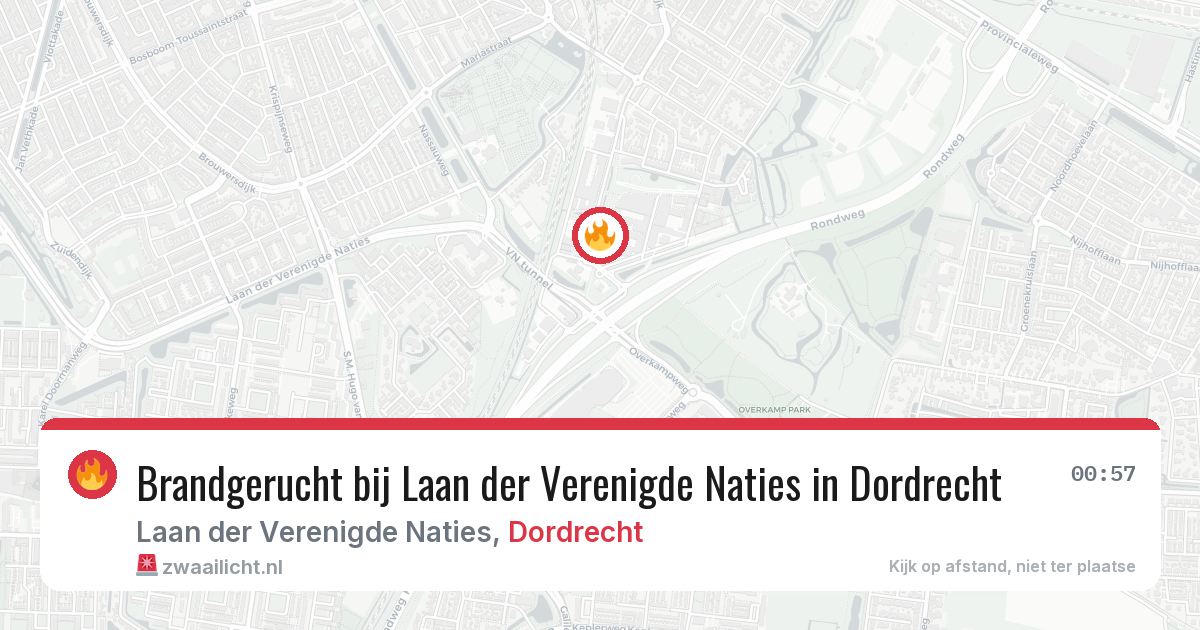 Brandgerucht bij Laan der Verenigde Naties in Dordrecht — 4 aug 2026