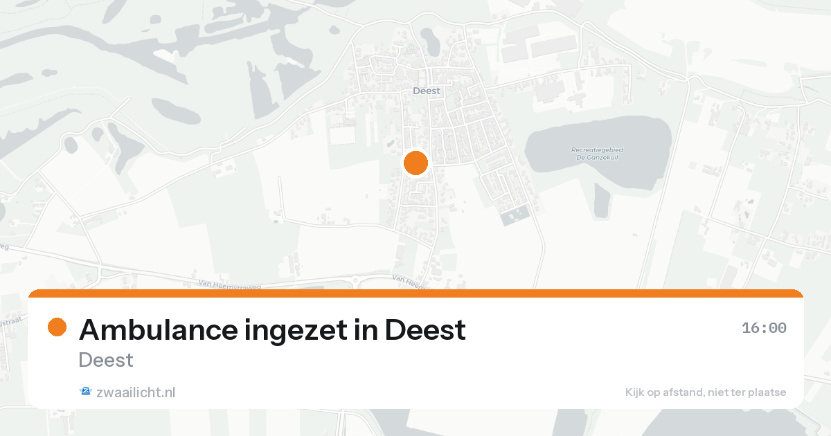 Ambulance ingezet in Deest — 18 aug 2026
