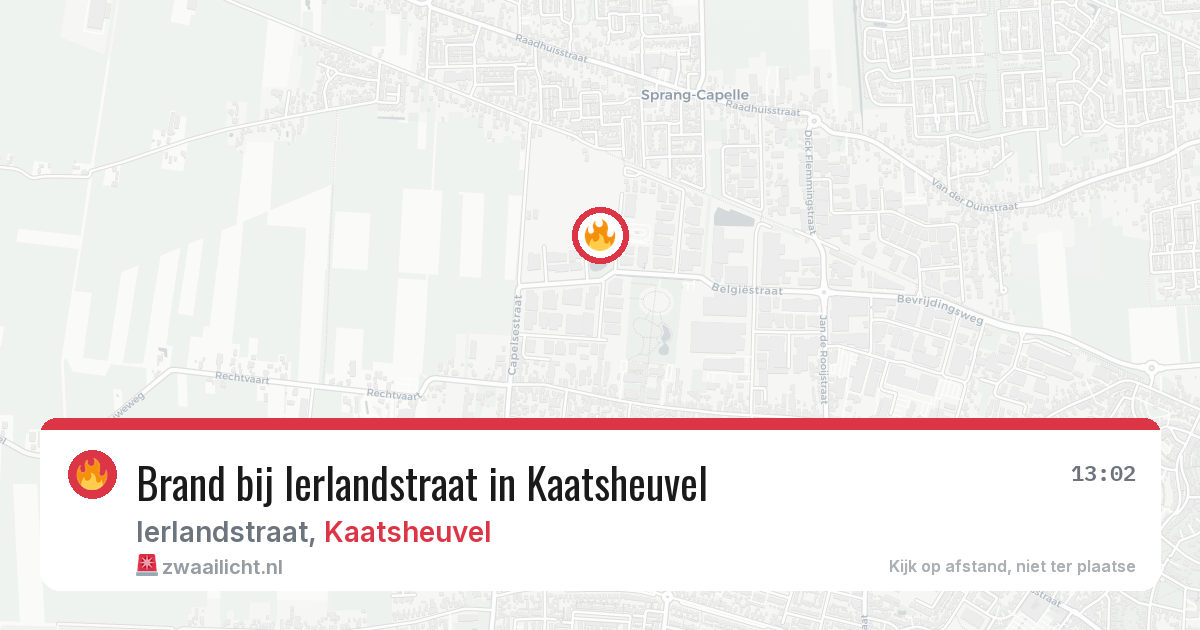 Brand bij Ierlandstraat in Kaatsheuvel — 14 jul 2026