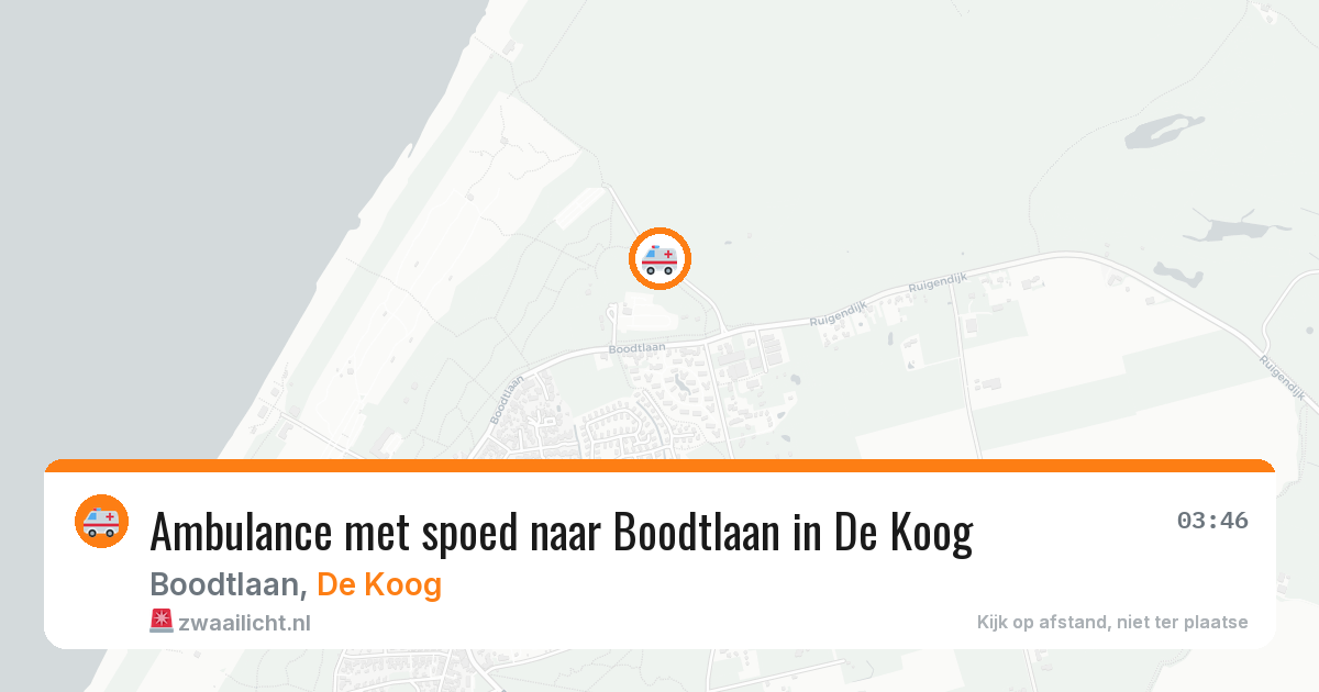 Ambulance met spoed naar Boodtlaan in De Koog — 24 jun 2026