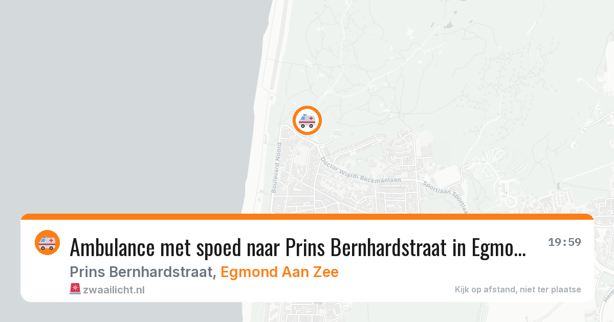 Ambulance met spoed naar Prins Bernhardstraat in Egmond Aan Zee — 25 jun 2026