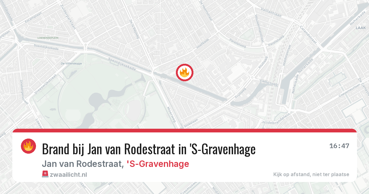 Brand bij Jan van Rodestraat in 'S-Gravenhage — 29 mei 2026