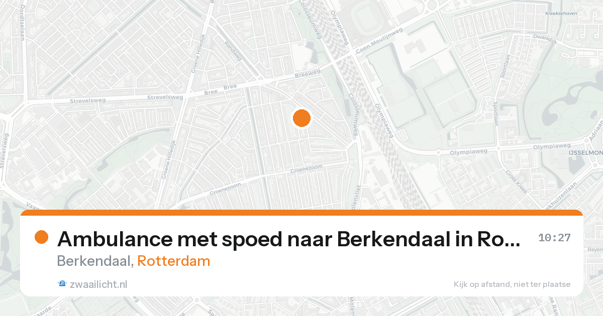 Ambulance met spoed naar Berkendaal in Rotterdam — 18 aug 2026