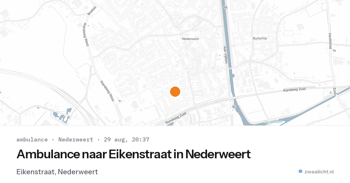 Ambulance naar Eikenstraat in Nederweert — 29 aug 2026