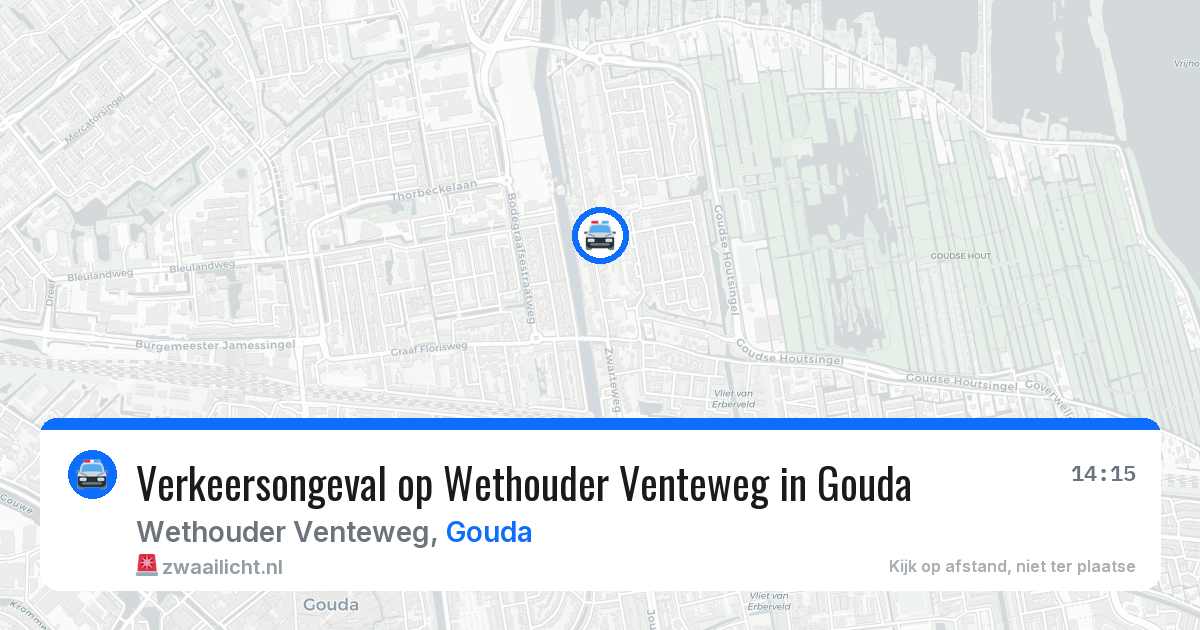Verkeersongeval op Wethouder Venteweg in Gouda — 22 jun 2026