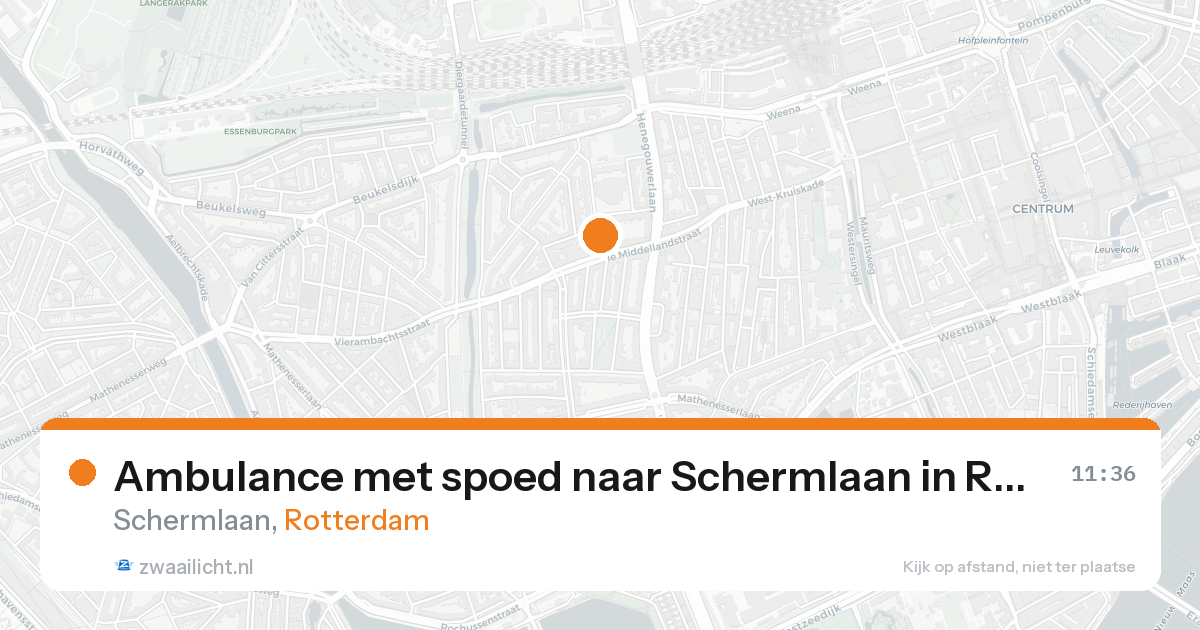 Ambulance met spoed naar Schermlaan in Rotterdam — 19 aug 2026