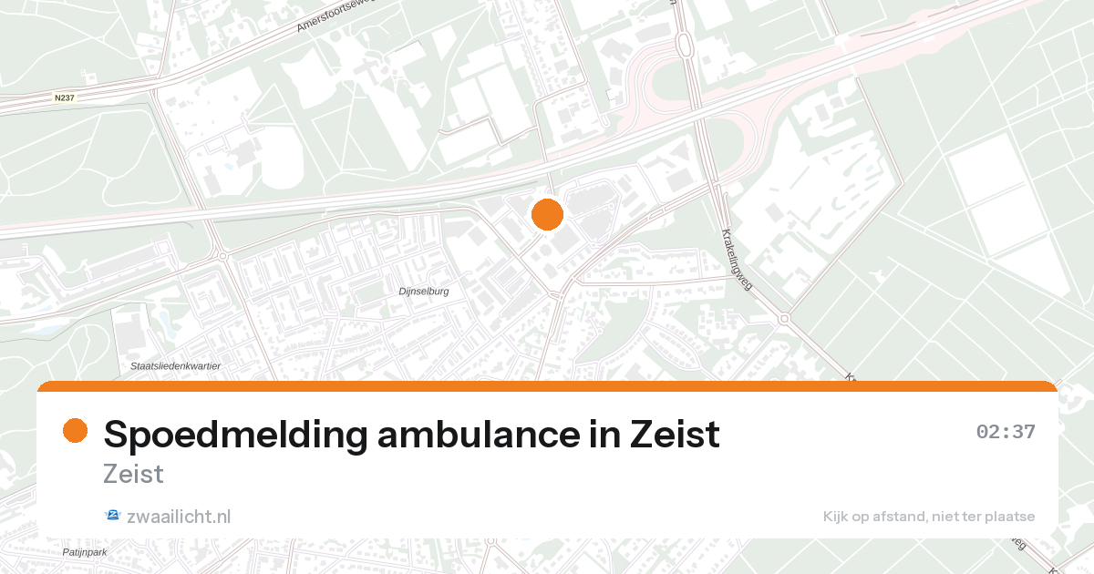 Spoedmelding ambulance in Zeist — 27 aug 2026