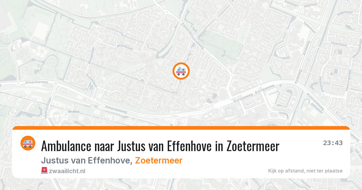 Ambulance naar Justus van Effenhove in Zoetermeer — 23 jun 2026