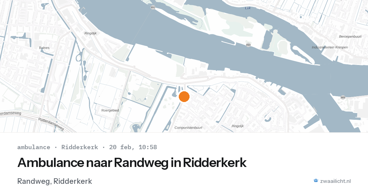 Ambulance naar Randweg in Ridderkerk — 20 feb 2026