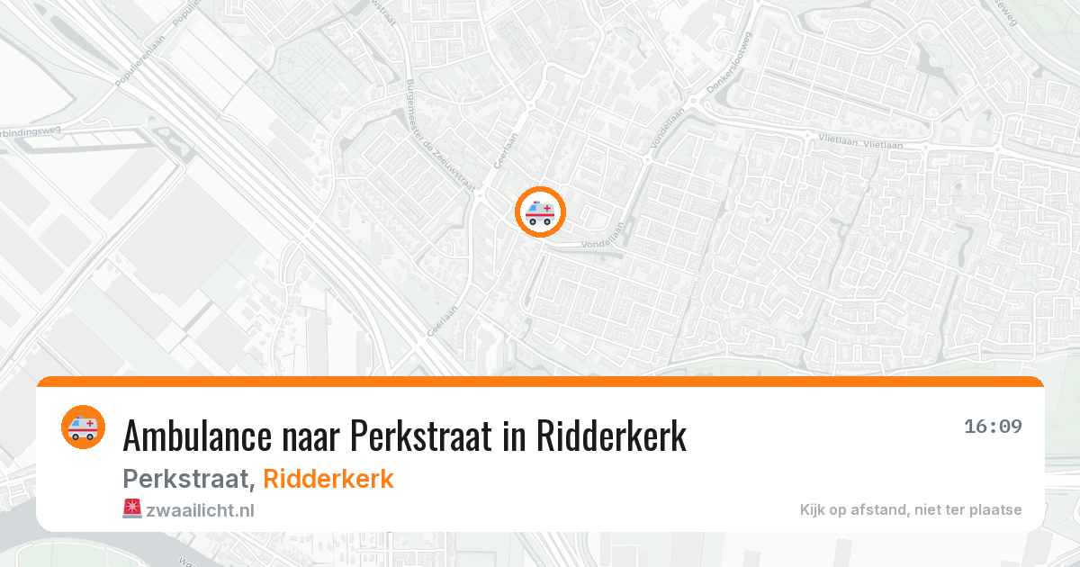 Ambulance naar Perkstraat in Ridderkerk — 20 jun 2026