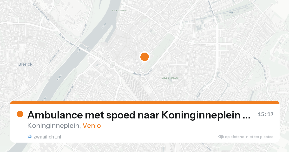 Ambulance met spoed naar Koninginneplein in Venlo — 21 aug 2026