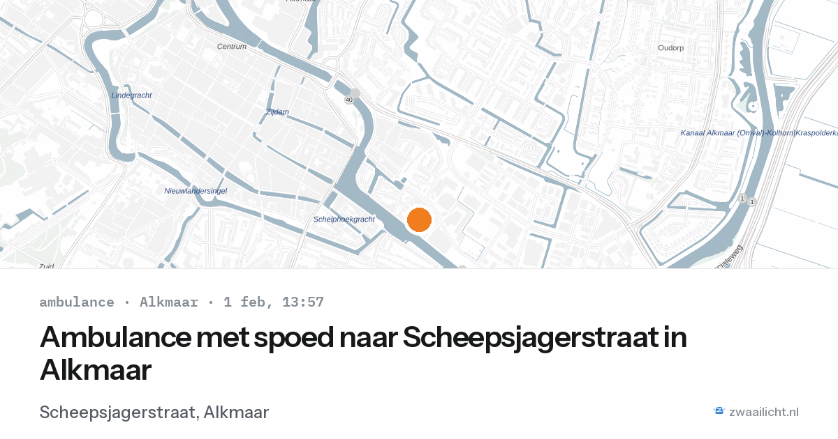 Ambulance met spoed naar Scheepsjagerstraat in Alkmaar — 1 feb 2026