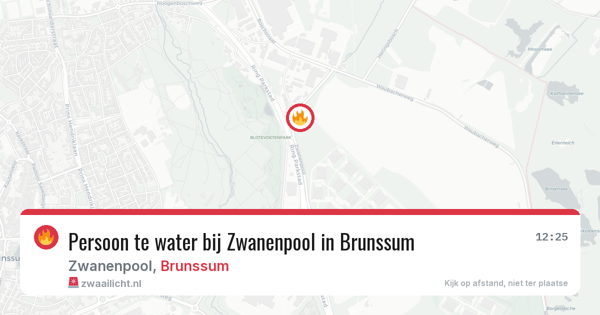 Persoon te water bij Zwanenpool in Brunssum — 1 aug 2026