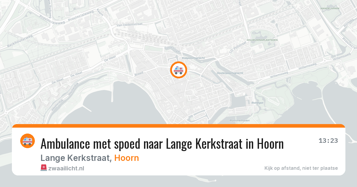 Ambulance met spoed naar Lange Kerkstraat in Hoorn — 13 aug 2026