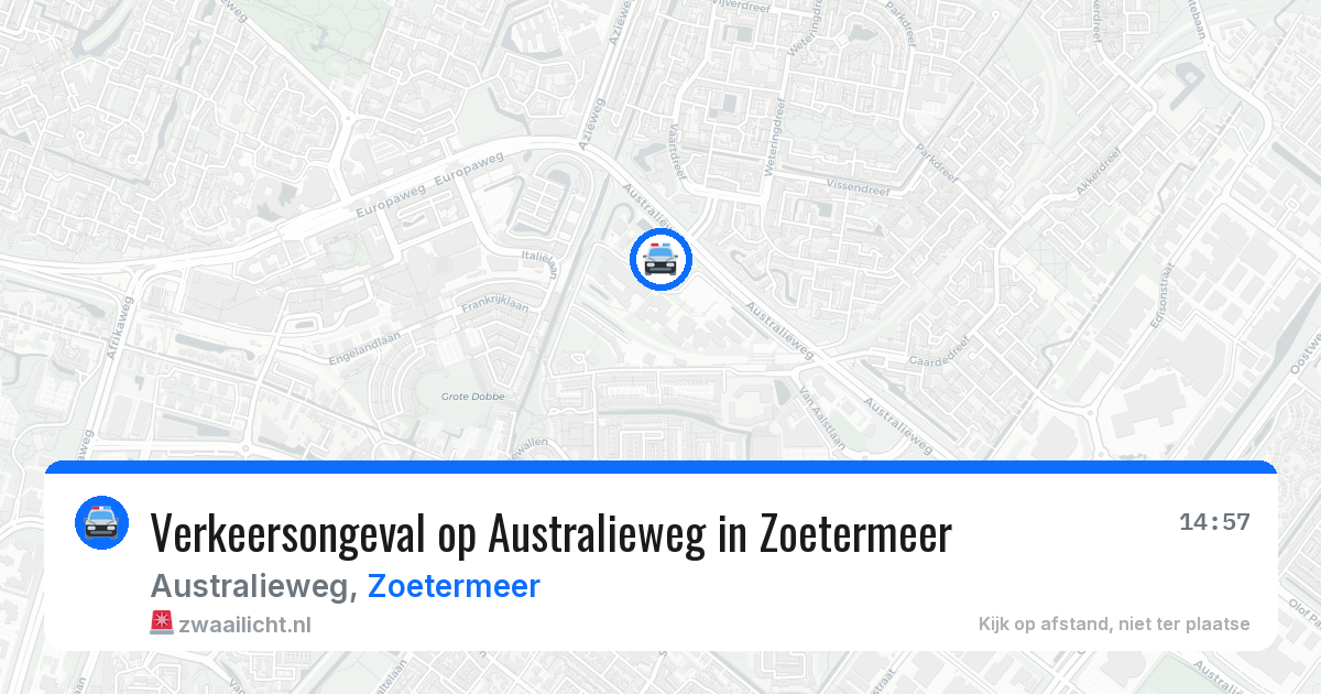 Verkeersongeval op Australieweg in Zoetermeer — 1 aug 2026